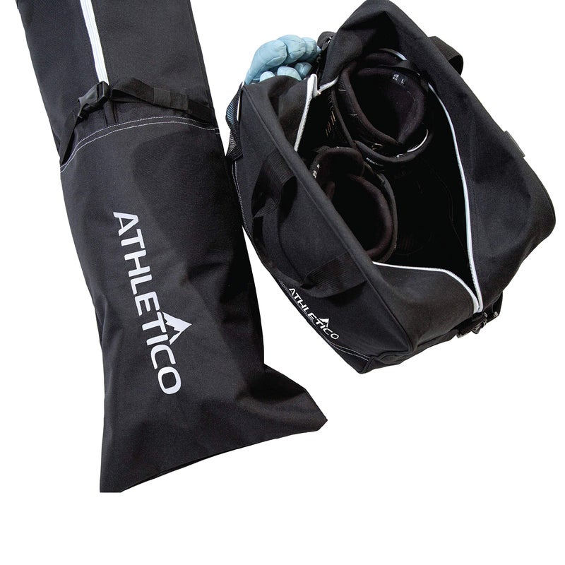 Athletico Ski Bag and Ski Boot Bag Combo - Ski Bags for Air Travel - Unpadded Snow Ski Bags Fit Skis Up to 200cm - For Men, Women, Adults, and Children (Black with White Trim) - Image 4
